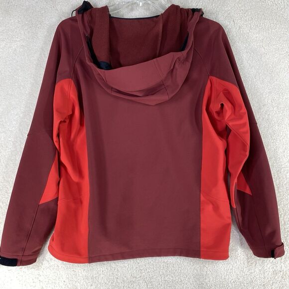 Solaris Jacket Mens Sz Med Red Full Zip Soft Polyester Zip Pockets Hooded Soft - Picture 2 of 12